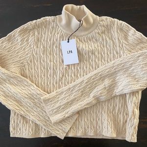 Cropped tan sweater from LPA sold out on website